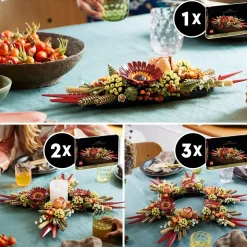 Clearance Icons 10314 Centrotavola Di Fiori Secchi Finti, Botanical Collection Fai Da Te Per Adulti Con Rosa E Gerbera Artificiali Mattoncini