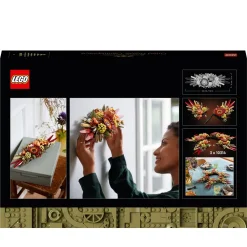 Clearance Icons 10314 Centrotavola Di Fiori Secchi Finti, Botanical Collection Fai Da Te Per Adulti Con Rosa E Gerbera Artificiali Mattoncini