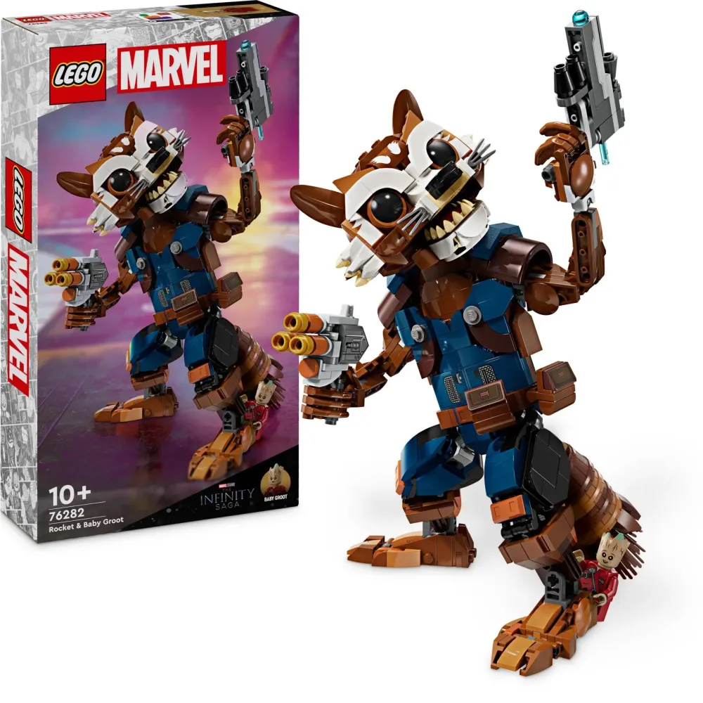 Best Lego Marvel 76282 Rocket E Baby Groot, Giochi Per Bambini Di 10+ Anni Con Action Figure Snodabile E Minifigure Del Supereroe Mattoncini
