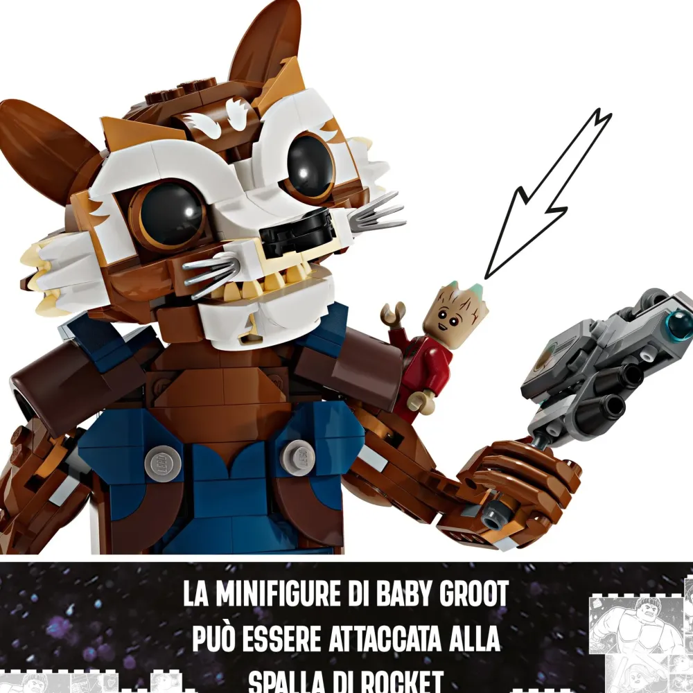 Best Lego Marvel 76282 Rocket E Baby Groot, Giochi Per Bambini Di 10+ Anni Con Action Figure Snodabile E Minifigure Del Supereroe Mattoncini