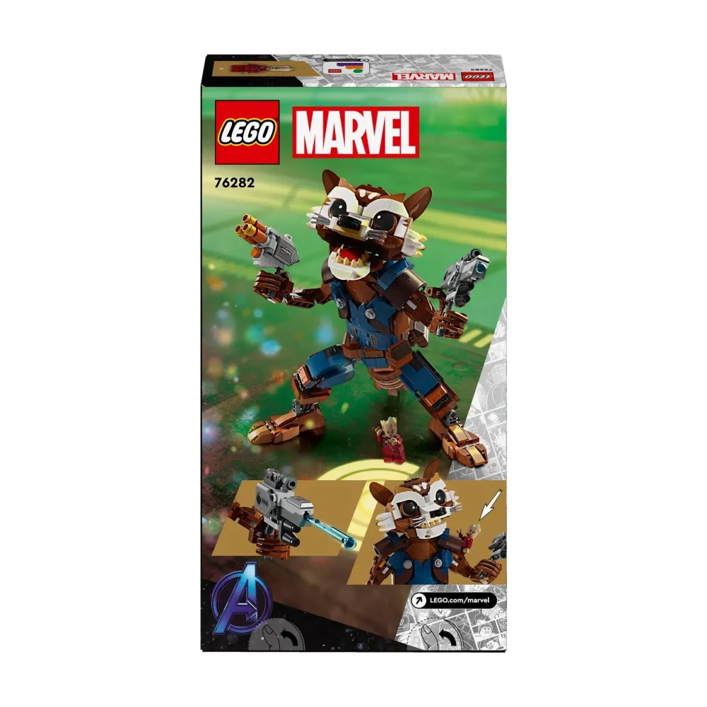 Best Lego Marvel 76282 Rocket E Baby Groot, Giochi Per Bambini Di 10+ Anni Con Action Figure Snodabile E Minifigure Del Supereroe Mattoncini