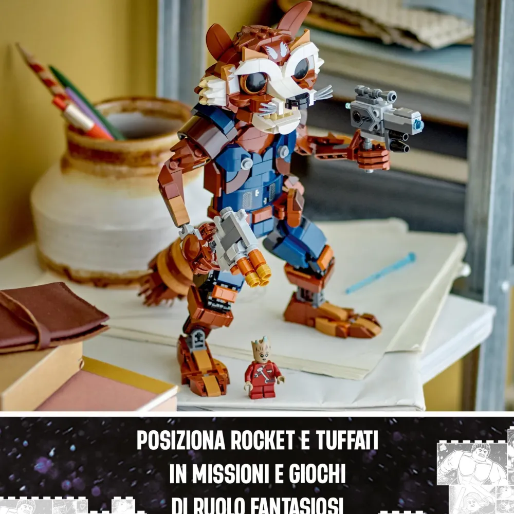 Best Lego Marvel 76282 Rocket E Baby Groot, Giochi Per Bambini Di 10+ Anni Con Action Figure Snodabile E Minifigure Del Supereroe Mattoncini