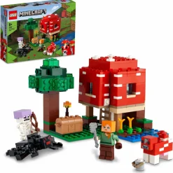 Clearance Minecraft La Casa Dei Funghi, Giocattoli Per Bambini Di 8+ Anni, Idea Regalo Con Il Personaggio Di Alex, 21179 Mattoncini