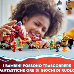 Discount 71793 Dragone Di Lava Transformer Heatwave, Serie Dragons Rising Con Drago Giocattolo E Minifigure, Giochi Ninja Mattoncini