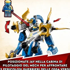 Hot 71785 Mech Titano Di Jay, Set 2023 Con Action Figure, Gioco Da Battaglia Per Bambini Con 5 Minifigure E Carro Mattoncini
