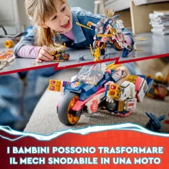 Discount 71792 Moto-Mech Transformer Di Sora, Set Giochi 2In1 Con Action Figure Mech Trasformabile In Moto Giocattolo Mattoncini