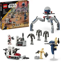Lego Star Wars 75372 Battle Pack Clone Trooper E Battle Droid Con Veicolo Giocattolo Speeder Bike, Idea Regalo Bambini 7+ Anni Mattoncini