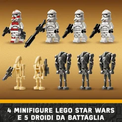 Lego Star Wars 75372 Battle Pack Clone Trooper E Battle Droid Con Veicolo Giocattolo Speeder Bike, Idea Regalo Bambini 7+ Anni Mattoncini