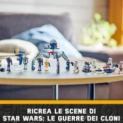 Lego Star Wars 75372 Battle Pack Clone Trooper E Battle Droid Con Veicolo Giocattolo Speeder Bike, Idea Regalo Bambini 7+ Anni Mattoncini