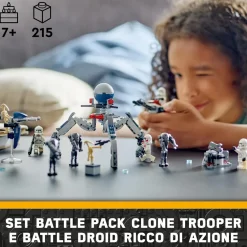 Lego Star Wars 75372 Battle Pack Clone Trooper E Battle Droid Con Veicolo Giocattolo Speeder Bike, Idea Regalo Bambini 7+ Anni Mattoncini