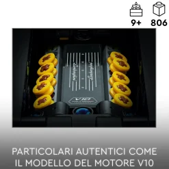 Hot 42161 Lamborghini Huracan Tecnica, Modellino Di Auto Da Costruire, Macchina Giocattolo Per Bambini Mattoncini