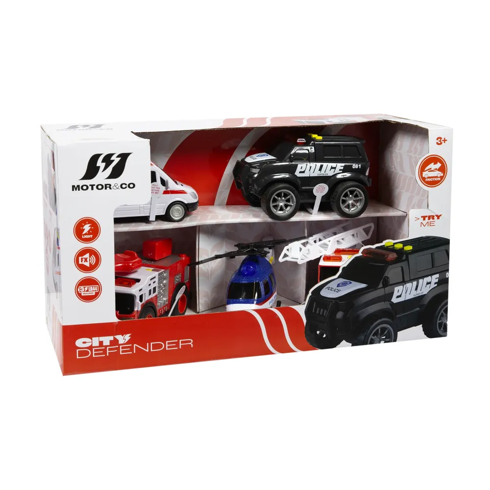 Sale Macchinine Set 5 Veicoli Emergenza Macchinine Bambini