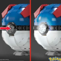 New Mega Pokemon Mega Ball Gigante, Set Da Costruire Con 299 Pezzi E Luci, Pulsante Centrale Si Illumina E Lampeggia Set Costruzioni