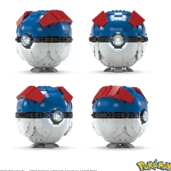 New Mega Pokemon Mega Ball Gigante, Set Da Costruire Con 299 Pezzi E Luci, Pulsante Centrale Si Illumina E Lampeggia Set Costruzioni