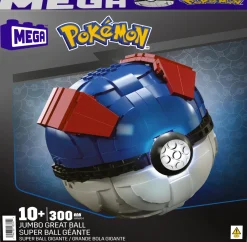 New Mega Pokemon Mega Ball Gigante, Set Da Costruire Con 299 Pezzi E Luci, Pulsante Centrale Si Illumina E Lampeggia Set Costruzioni