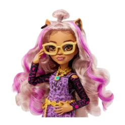 Clawdeen, Bambola Con Accessori E Gattino, Snodata E Alla Moda Con Capelli Con Ciocche Viola, Giocattolo Per Bambini, 4+ Anni, Hhk52 Fashion Dolls