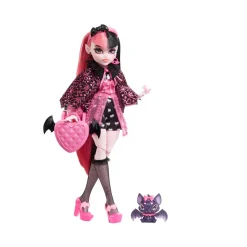 Sale Draculaura, Bambola Con Accessori E Cucciolo Di Pipistrello, Snodata E Alla Moda Con Capelli Rosa E Neri, Giocattolo Per Bambini, 4+ Anni, Hhk51 Fashion Dolls