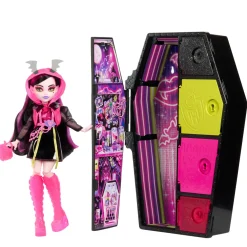 Outlet Segreti Da Brivido Neon Frights Draculaura, Playset Con Bambola, Abiti E Armadietto Per I Look Fashion Dolls