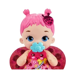 Hot Bambola Junior Coccinella Con Ali Soffici E Dolce Profumo Floreale, Con Un Pannolino Riutilizzabile, Biberon E Accessori, Giocattolo Per Bambini, 3+ Anni, Hmx27 Bambolotti