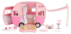Outlet Na Na Na Surprise Kitty-Cat-Camper Rosa Con Orecchie E Coda Da Gatto 7 Aree Di Giochi Tra Cui Cucina Completa, Amaca E Accessori Fashion Dolls
