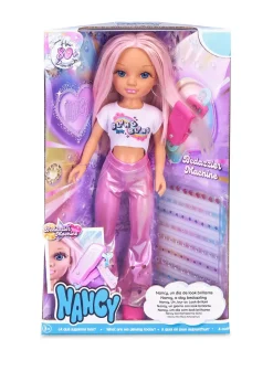 , Un Giorno Con Look Brillante, Capelli Rosa, Con Gemme Colorate E Applicatore Fashion Dolls
