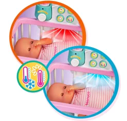 Sale Culla Per Una Dolce Nanna, Bambola 35 Cm, Culla Interattiva E Accessori. Bambolotti