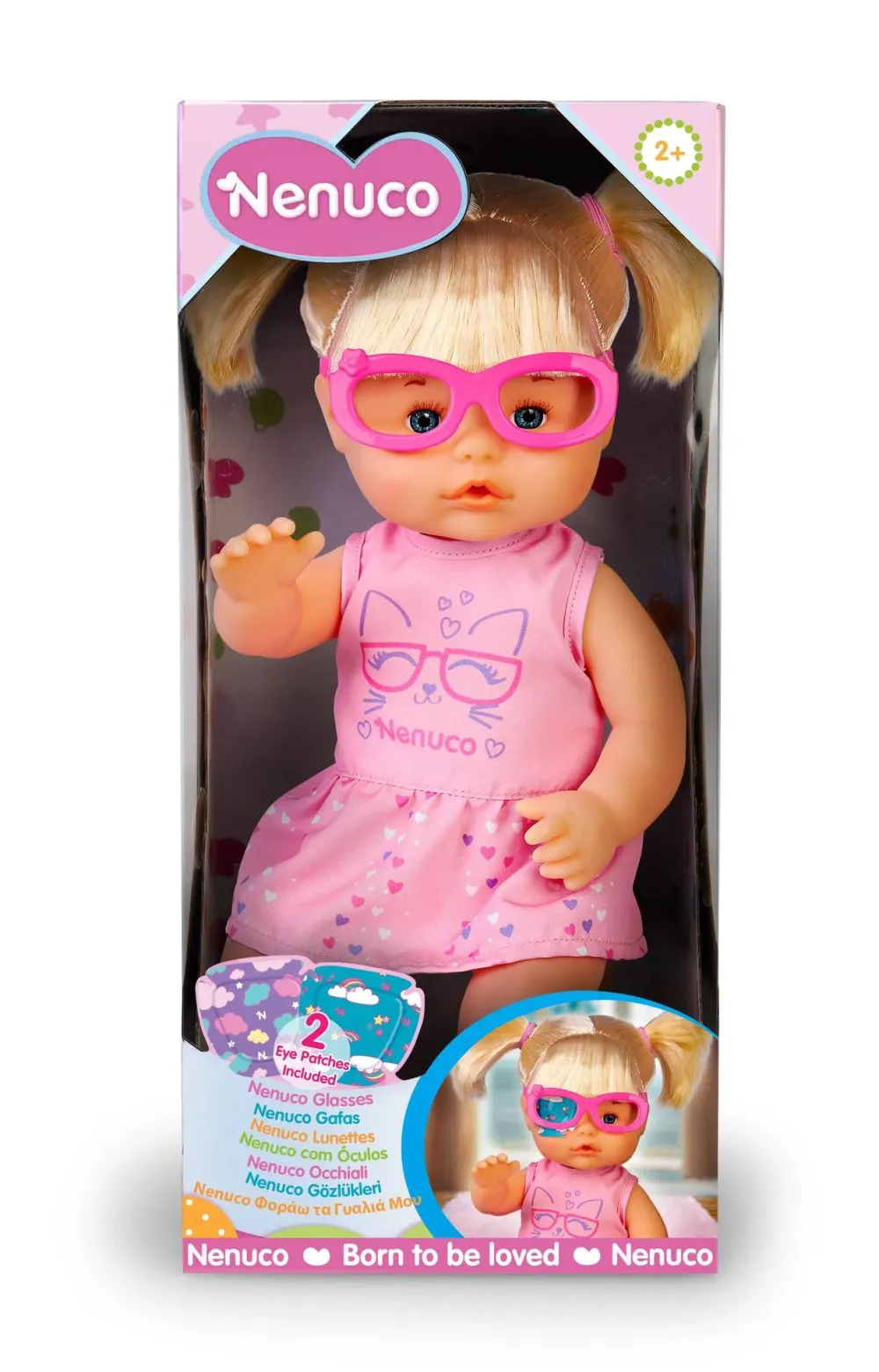 Best Occhiali, Bambola 35 Cm, Corpo Rigido, Con Occhiali Rosa Bambolotti