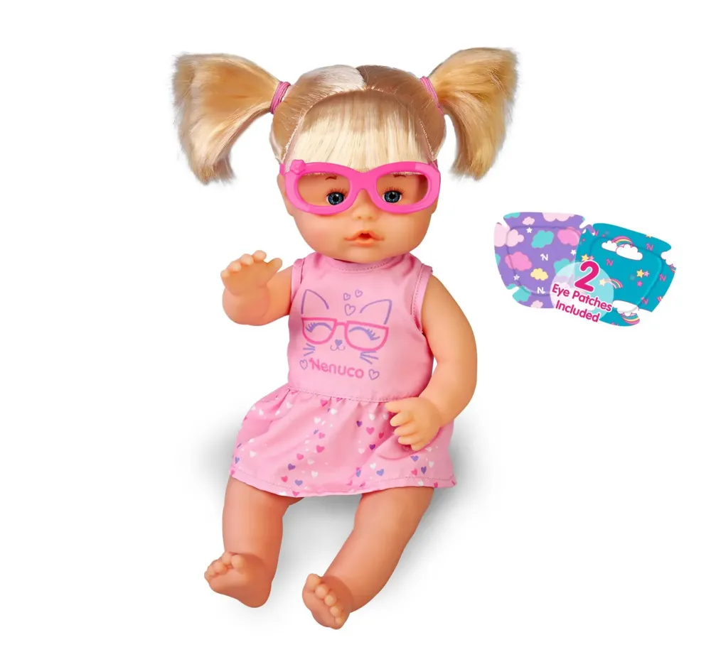 Best Occhiali, Bambola 35 Cm, Corpo Rigido, Con Occhiali Rosa Bambolotti