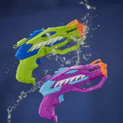 Hot Super Soaker Dinosquad, 2 Raptor-Surge, Include 2 Soaker Con Design A Forma Di Dinosauro Pistole Ad Acqua