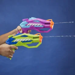 Hot Super Soaker Dinosquad, 2 Raptor-Surge, Include 2 Soaker Con Design A Forma Di Dinosauro Pistole Ad Acqua