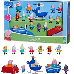 Online , Parti Con Peppa!, Giocattolo Per Eta Prescolare, Set Da 15 Pezzi Che Include 12 Action Figure E 3 Veicoli, Dai 3 Anni In Su Mondi Immaginari