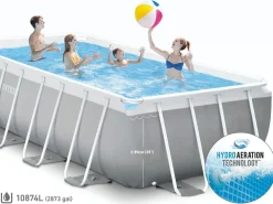 Outlet Piscina Prisma Metal Frame 488X244X107 Cm Con Pompa Filtro,Scaletta,Telo Base, Copertura Piscine Da Giardino