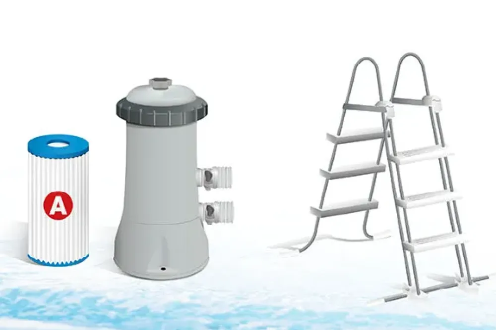 Outlet Piscina Prisma Metal Frame 488X244X107 Cm Con Pompa Filtro,Scaletta,Telo Base, Copertura Piscine Da Giardino