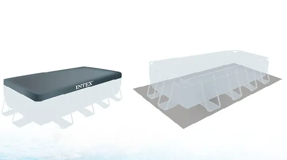 Outlet Piscina Prisma Metal Frame 488X244X107 Cm Con Pompa Filtro,Scaletta,Telo Base, Copertura Piscine Da Giardino