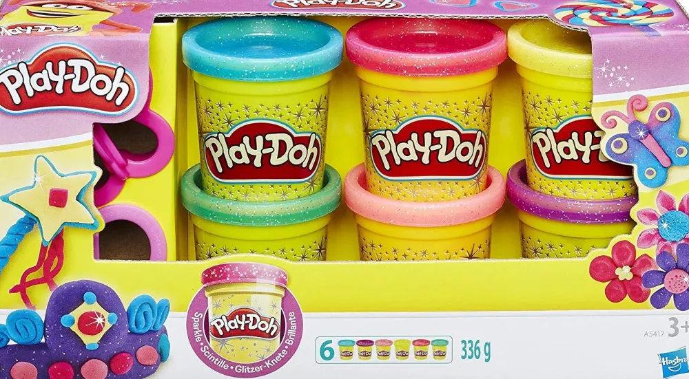 Discount Play Doh 6 Vasetti Brillanti Plastilina E Pasta Modellabile