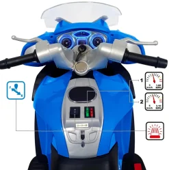 Clearance Polizia Di Stato Moto 12V, Moto Elettrica Polizia Di Stato Con Luci E Suoni, Per Bambini/E Da 3 Anni Cavalcabili Elettrici