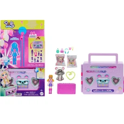 Disco Dance Fashion Reveal, Playset Da Viaggio A Forma Di Stereo Portatile Con Bambola E Accessori Inclusi Mini Dolls