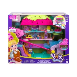 Best Pollyville Casa Sull'Albero Dei Cuccioli, Playset A 5 Piani, 15+ Pezzi Gioco: 2 Bambole, Veicolo, 4 Animali E Accessori, Giocattolo Per Bambini 4+ Anni Mini Dolls