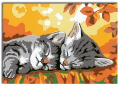 Clearance Ravensburger Per Bambini, Kit Per Dipingere Con I Numeri, 9+, Serie E, Gattini In Autunno Kit Artistici E Pittura