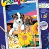 Ravensburger Serie D: Cagnolini Con Girasoli, Kit Per Dipingere Con I Numeri, Gioco Creativo Per Bambini 7+ Anni Kit Artistici E Pittura