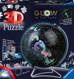 New Globo Glow In The Dark Costellazioni, Impara Al Geografia In Inglese, 180 Pezzi, 6+ Anni Puzzle 3D