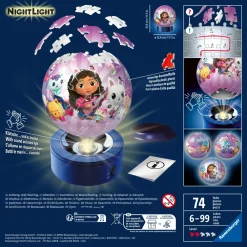 New Nightlamp Gabby'S Dollhouse, Night Lamp, 72 Pezzi, 6+ Anni Puzzle 3D