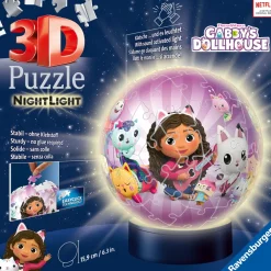 New Nightlamp Gabby'S Dollhouse, Night Lamp, 72 Pezzi, 6+ Anni Puzzle 3D