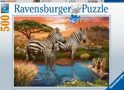 Puzzle Zebre Alla Pozza D'Acqua, 500 Pezzi, Puzzle Adulti Puzzle 500 Pezzi