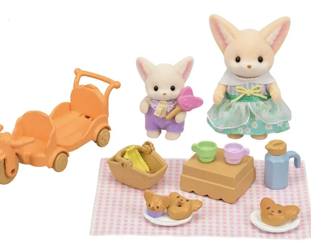 Hot Set Picnic Al Sole Sorella E Bebe Volpe Fennec -Personaggi E Playset Del Meraviglioso Mondo Mini Dolls