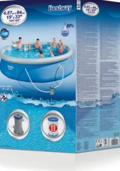 Sale Set Piscina Gonfiabile ® Fast Set Forma Rotonda 4.57 M X 84 Cm Piscine Da Giardino