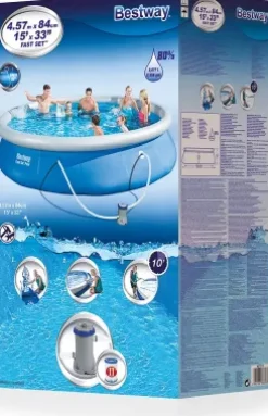 Sale Set Piscina Gonfiabile ® Fast Set Forma Rotonda 4.57 M X 84 Cm Piscine Da Giardino