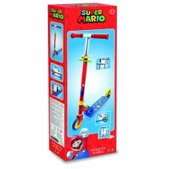 Monopattino Due Ruote Super Mario, 7600750373, +5 Anni, In Alluminio, Ruote Silenziose Traslucide, Pieghevole, Manubrio Regolabile Monopattini