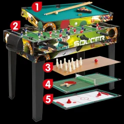 Discount Tavolo Multigioco 5 In 1 Calcio Balilla E Biliardo